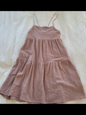 Final Touch Dusty Mauve Textured Spaghetti Strap Dress